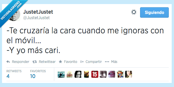 cruzaria,cruzar,cara,ignorar,movil,mirar,tambien,yo mas,cari,novia,novio,pasar,discurion,pareja