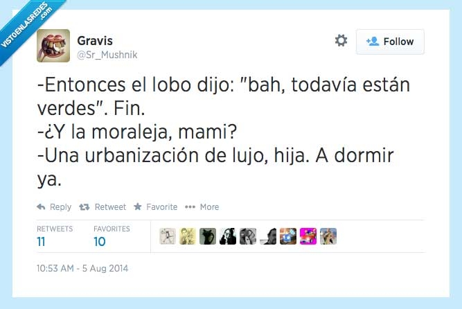 urbanización de lujo,cuento,lobo,humor,moraleja