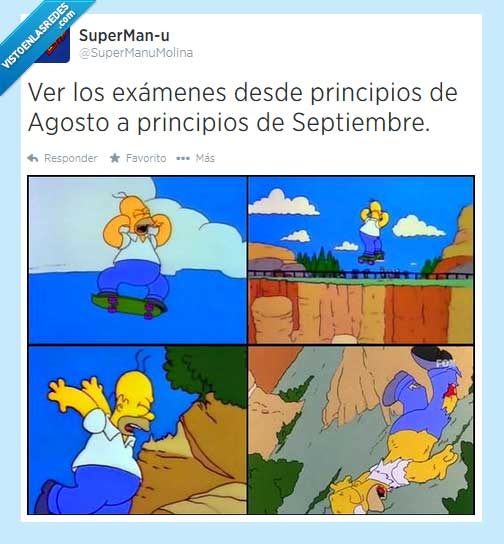 septiembre,agosto,los simpsons,homer,soy el rey del mundo,vacaciones,exámenes