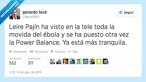 leire pajín,ebola,power balance,enfermedad