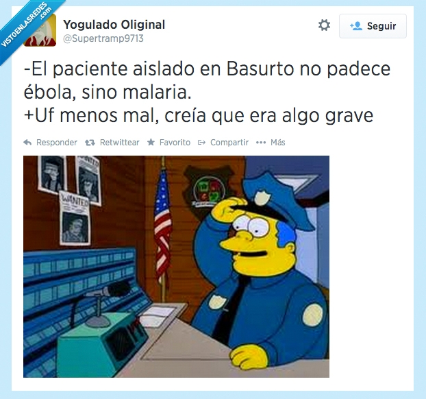 ebola,los simpson,malaria,enfermedad,wiggum,menos mal,miedo,susto