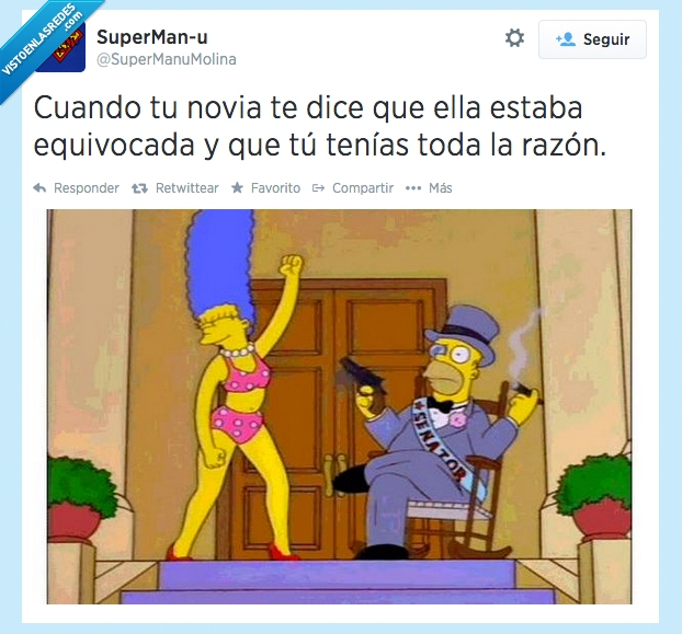 homer,marge,novia,senador,feliz,los simpsons,razón