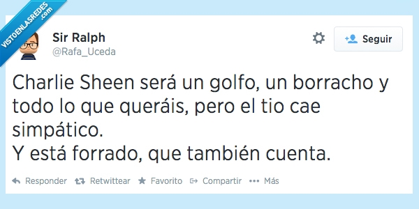 sin él dos hombres y medio no es lo mismo,simpatico,alcohólico,dinero,borracho,golfo,Charlie Sheen