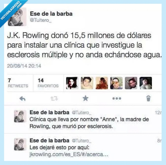 393242 - Sin agua ni na', Rowling va a lo loco por la vida por @Tuitero_
