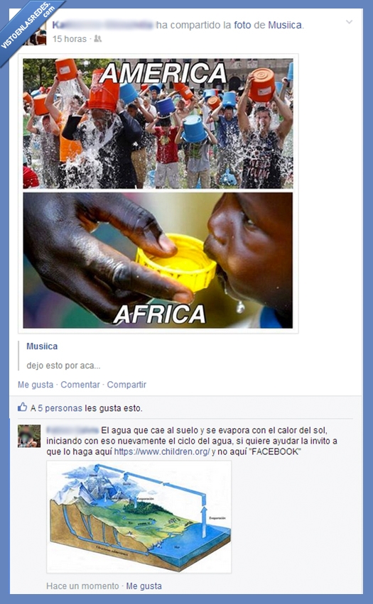 #IceBucketChallenge,cubo con agua,ciclo del agua,calor,ayudar