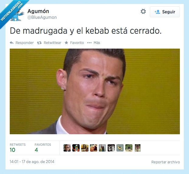 cristiano ronaldo,cerrado,kebab,madrugada,comer,sabado,borrachera,noche,llorar