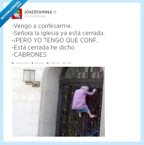 iglesia,abuela,radical,escalar,humor,jokertamina