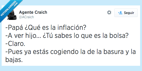 papa,hijo,inflacion,bolsa,coger,basura,bajas,calle,tirar