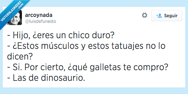 dinosaurio,galletas,cierto,decir,dicen,tatuaje,fuerte,duro,chico,hijo