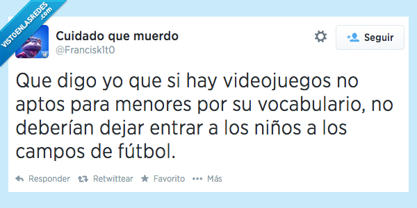 arbitro,insultar,campos de futbol,palabrotas,insultos,vocabulario,apto,menor,videojuegos
