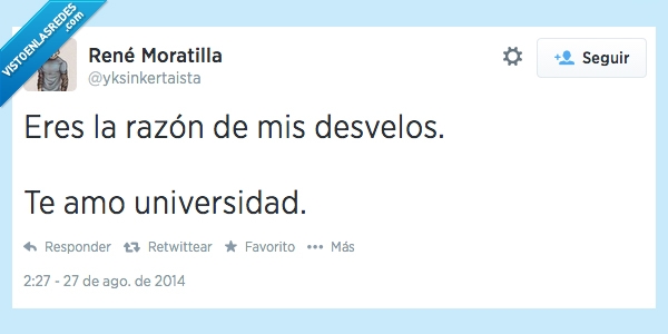 universidad,tareas,desvelos,amor,sarcasmo,razón