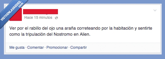 arañas,miedo,alien,nostromo,rabillo,ojo,mirar,correteando,habitacion