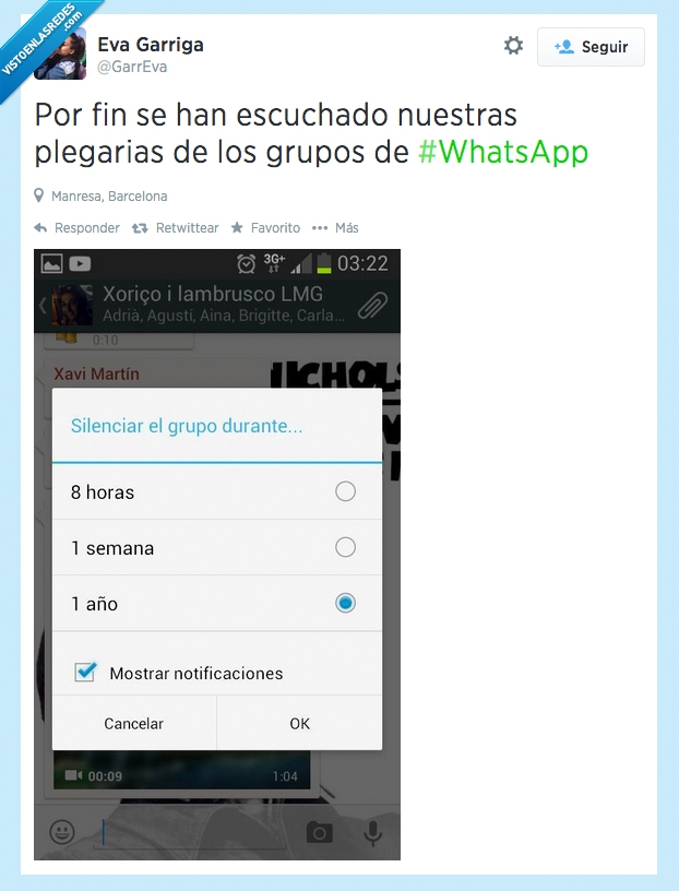 tranquilidad,un año,silenciar,whatsapp,notificación