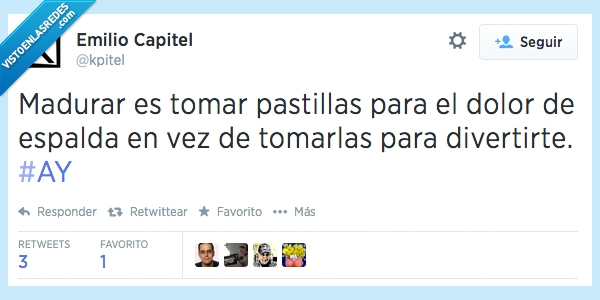 diversion,años,dolor,espalda,edad,madurar,Pastillas