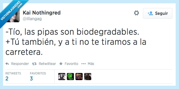 twitter,ecologismo,pipas,biodegradables,tirar,carretera,cascaras