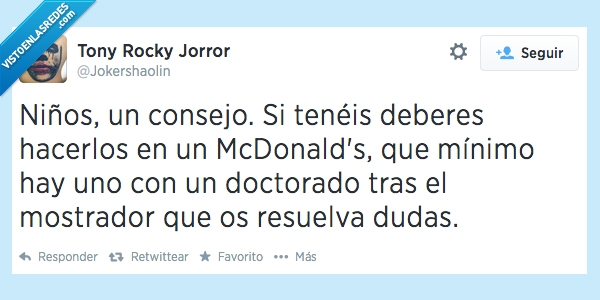 McDonald's,niños,consejo,deberes,doctorado