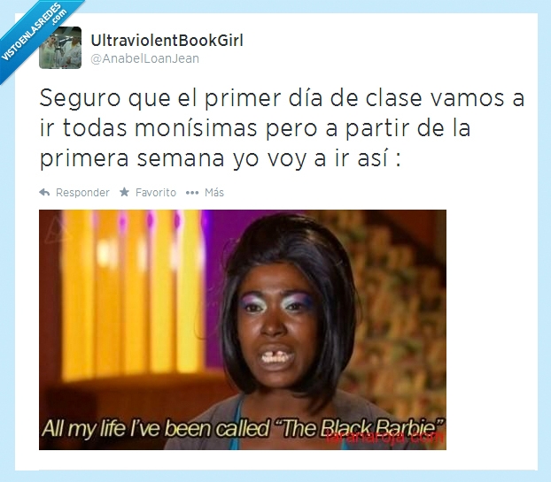black barbie,barbie,monísima,primer día,clase,barbie negra