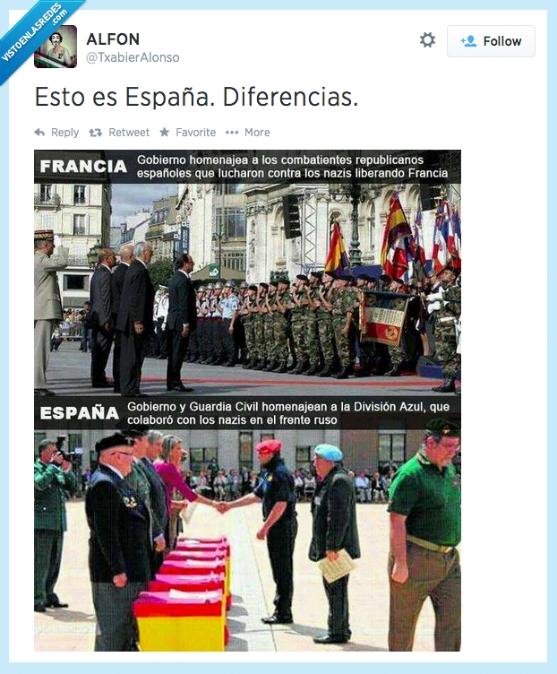 Todos fachas,indignado,División Azul,Combatientes Republicanos,AscoDeEspaña