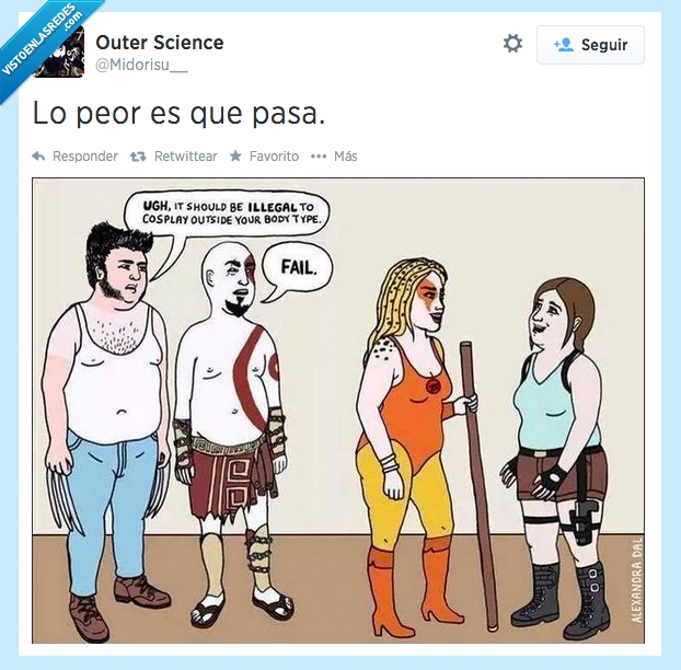 Lobezno,Kratos,fofos exigentes,Lara Croft,cosplay,cuerpo,body type,tipo,peso,disfraz,wolverine