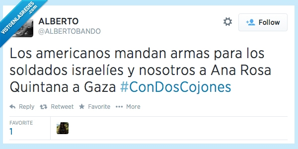 americanos,mandar,mandan,armas,soldado,israeli,ana rosa,quintana,gaza