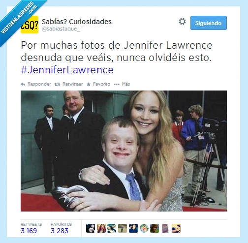 sindrome de down,mejor,amigo,actualidad,Jennifer Lawrence,polémica de fotos,twitter,fotos,robadas
