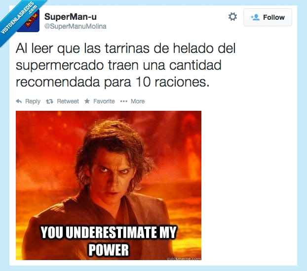 cantidad,racion,helado,tarrina,meme,episodio III,darth vader,star wars,mercadona,comer