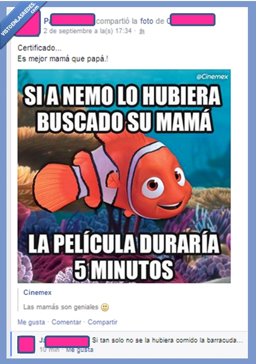 madre,Sensibilidad,Nemo,comer,final,pelicula,barracuda,matar
