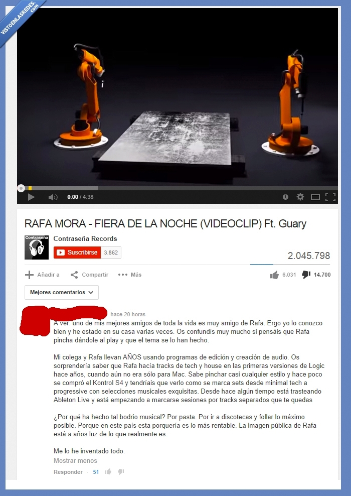 rafa,mora,tete,cani,cancion,comentario,youtube