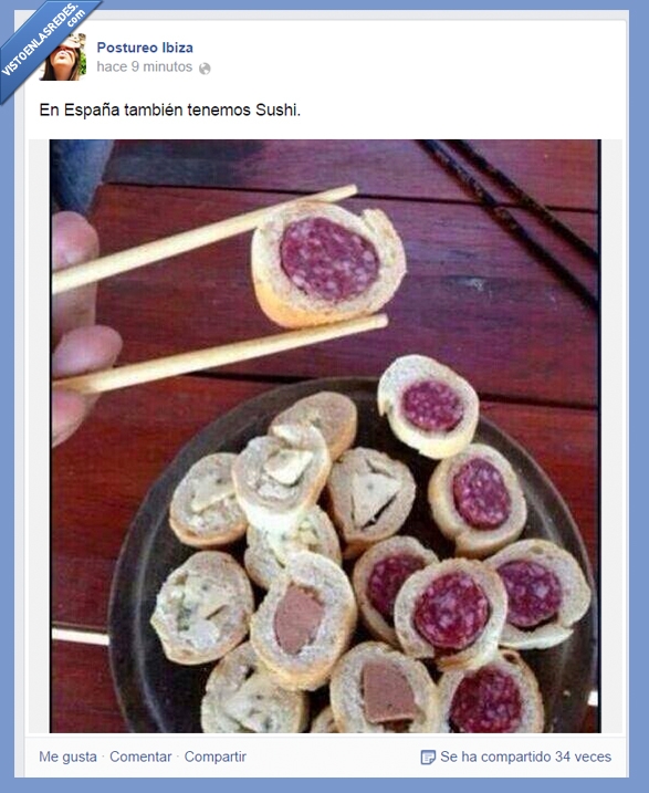postureo,comida,españa,sushi,fuet,salchichon,salami,queso,pan