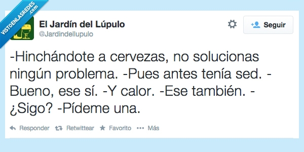 sed,calor,problemas,solución,twitter,beber,cerveza