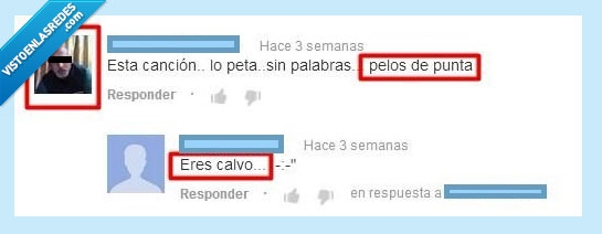 espejo,peta,pelos de punta,eres calvo,pelado,canción,zas en toda la boca,youtube