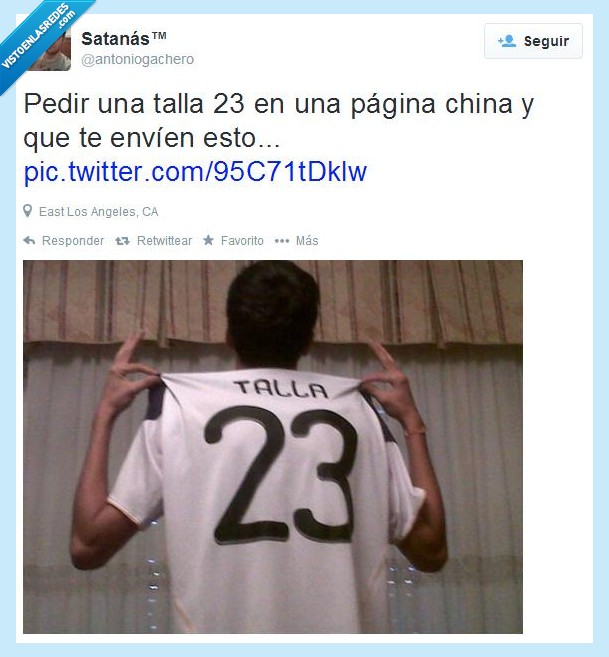 talla 23,camiseta,china