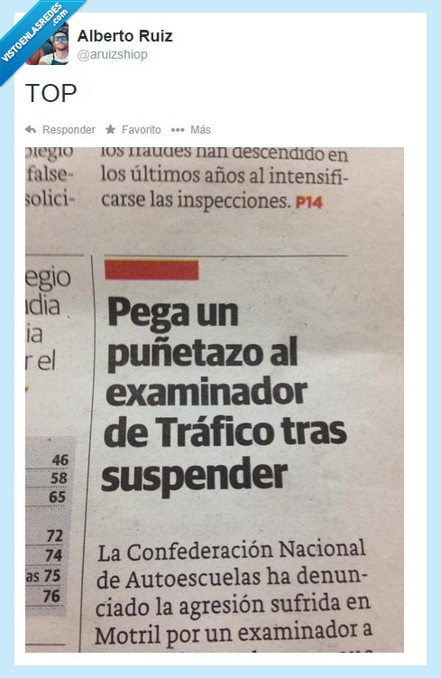 puñetazo,conducir,examinador,noticia