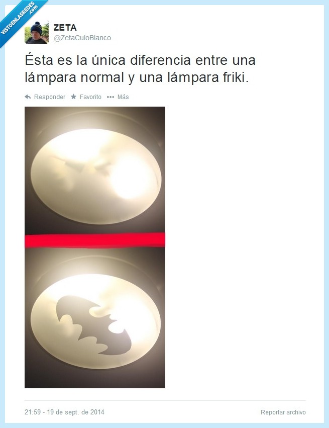 lámpara,normal,friki,batman,diferencia