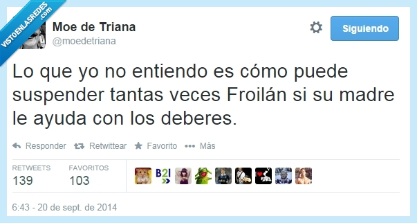 retepir,deberes,madre,Froilán,suspender