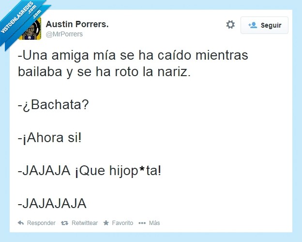 partir,romper,caido,nariz,bailar,va chata,bachata