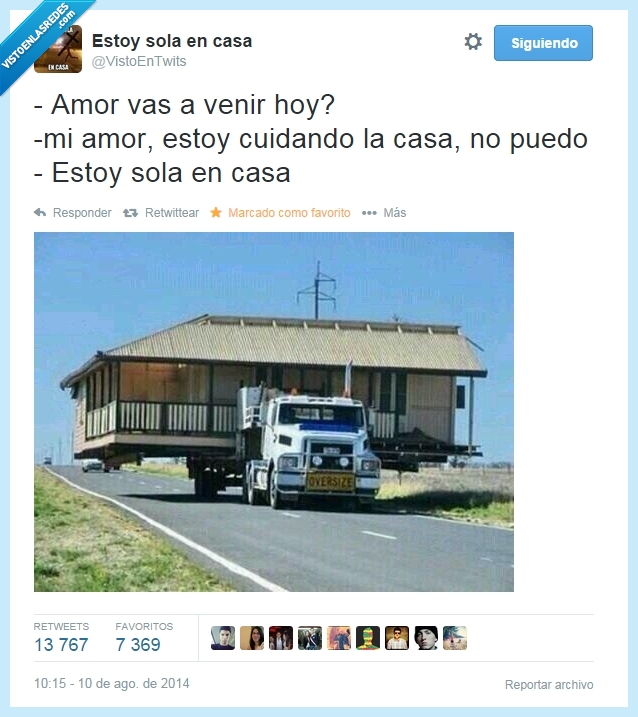 casa,sola,amor,novios,proposición,mudanza,llevar,entera,camion