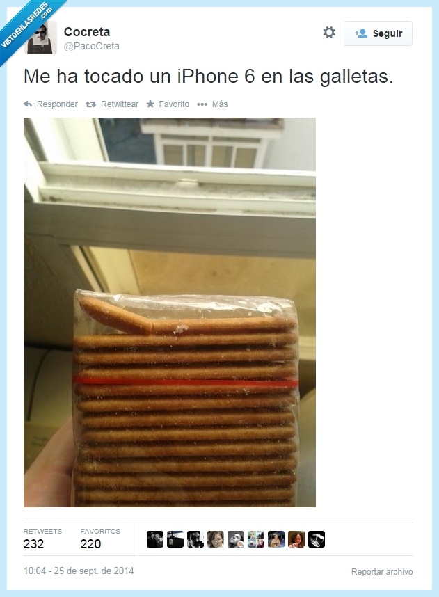 tostaricas,premio,roto,doblado,galletas,iphone 6