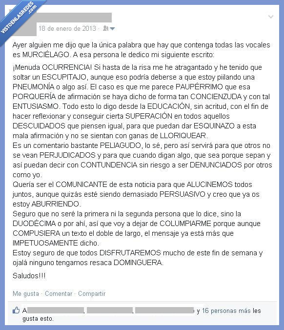 vocales,cinco,pentavocálicas,palabras,murciélago