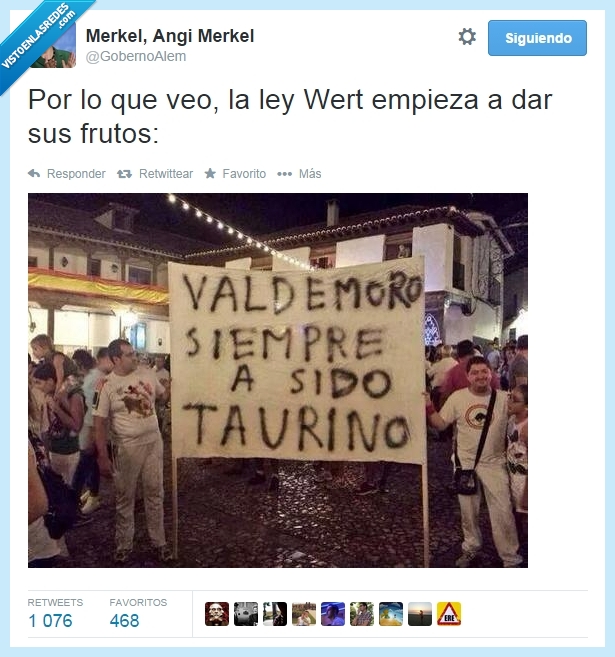 pancarta,Valdemoro,taurino,ortografía,ha,error,toros