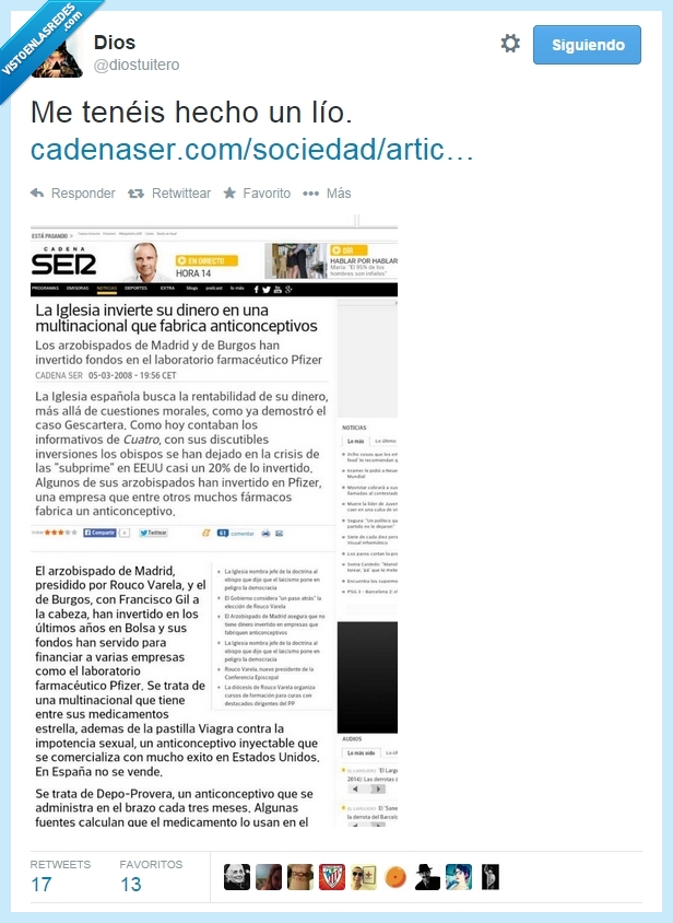 arzobispado,dinero,pfizer,anticonceptivos,preservativos,fábrica,iglesia,Madrid,Burgos