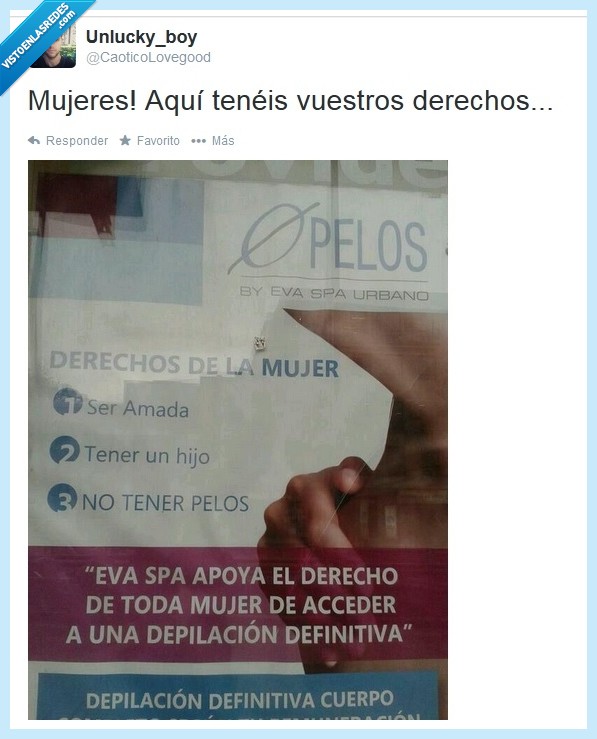 machista,machismo,acceder,depilacion,pelos,tener,hijo,amor,amada,cartel,mujer,derecho