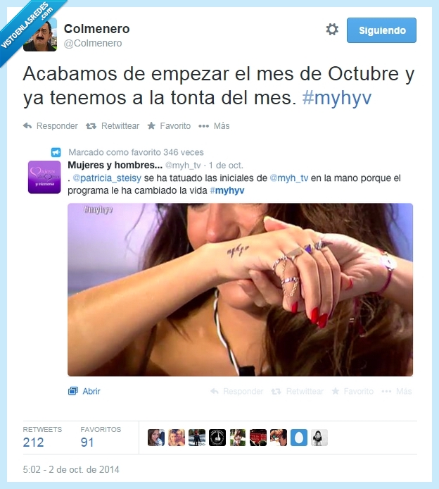 myhyv,best nombre ever,octubre,tonta del mes,tatuaje,importante,mano,cambiado la vida,steisy