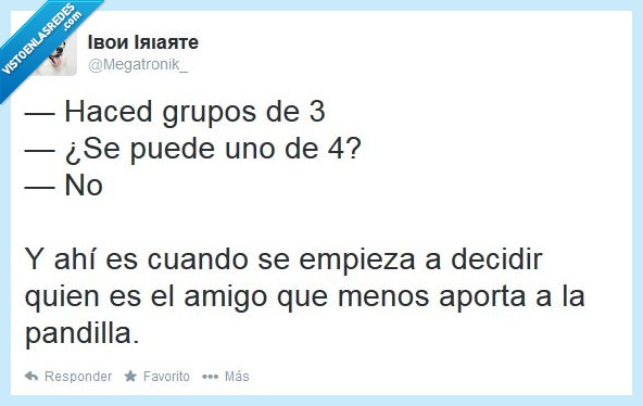 cuatro,tres,pelea,grupos,amistad,clase,sobrar,sobra