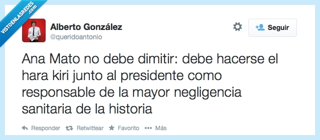 ana mato,hara kiri,presidente,negligencia,sanidad,ébola