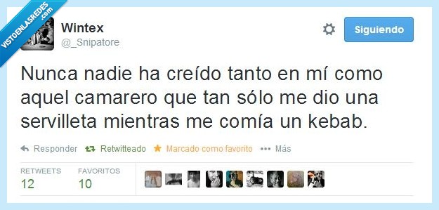 guarrear,salsa,ensuciar,comer,limpiar,uno,Camarero,Kebab,servilleta,Confianza,una,solo