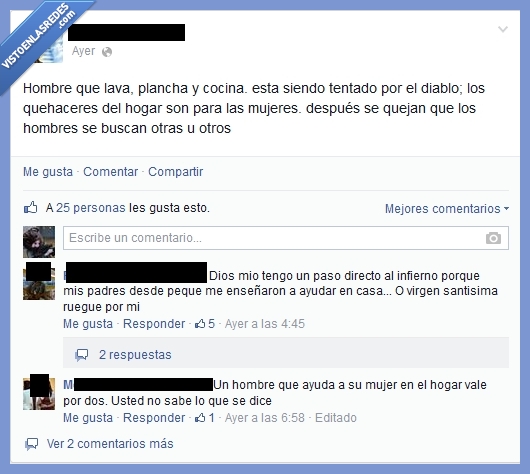 facebook,hombre,plachar,diablo,machista,mujer,limpia,limpiar,dios