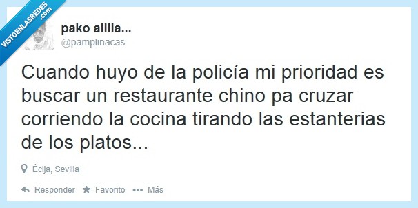 huir,policía,prioridades,restaurante,estantería,tirar