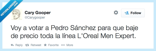 psoe,l'oreal men expert,cosmeticos,pedro sanchez
