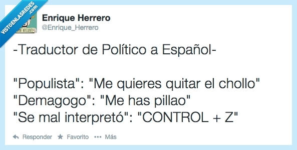 políticos españoles,eufemismos,populista,demagogo,malinterpretar